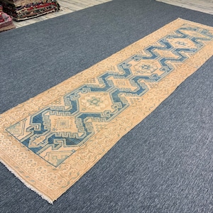 Antique Hamadan Rug, 3&#39;4 x 13&#39;2 Feet ,Neutral Rug, Washed Rug, Vintage Rug, Muted Rug, Area Rug, Vintage Rug - Caucasian rug, Distressed Rug