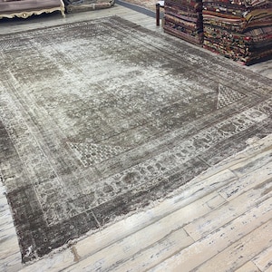 Antique Mahal Rug, 12&#39;4 x 18&#39;10 Feet, Anatoli Rug, Washed Rug, Tribal Rug, Neutral Rug, Area Rug, Vintage Rug, Caucasian rug, Distressed Rug
