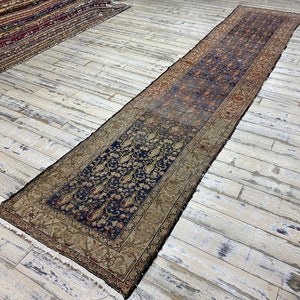Antique Malayer Rug, 3&#39;3 x 16&#39;3 ft, Neutral Rug, Washed Rug, Vintage Rug, Muted Rug, Area Rug, Vintage Rug - Caucasian rug, Distressed Rug