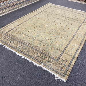 Antique Tabriz Rug, 7&#39;6 x 10&#39;5 Feet, Neutral Rug, Washed Rug, Vintage Rug, Muted Rug, Area Rug, Vintage Rug - Caucasian rug, Distressed Rug