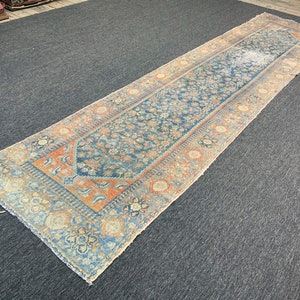 Antique Hamadan Rug, 3&#39;7 X 14&#39;10 Ft ,Neutral Rug, Washed Rug, Vintage Rug, Muted Rug, Area Rug, Vintage Rug - Caucasian rug, Distressed Rug