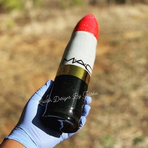 Mac Lipstick Thermos | Glitter Tumbler | Custom Bullet Tumbler