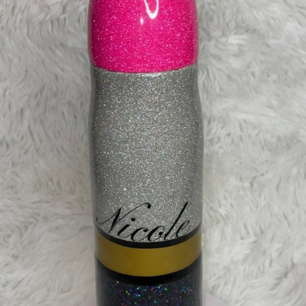 Lipstick-Shaped Thermos with Glitter – Hot & Cold Drink Tumbler