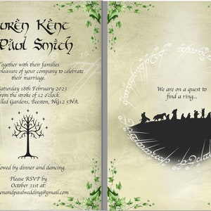 Lord of the rings wedding invitation template printable image 4
