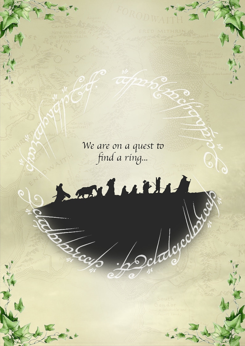 Lord of the rings wedding invitation template printable image 6