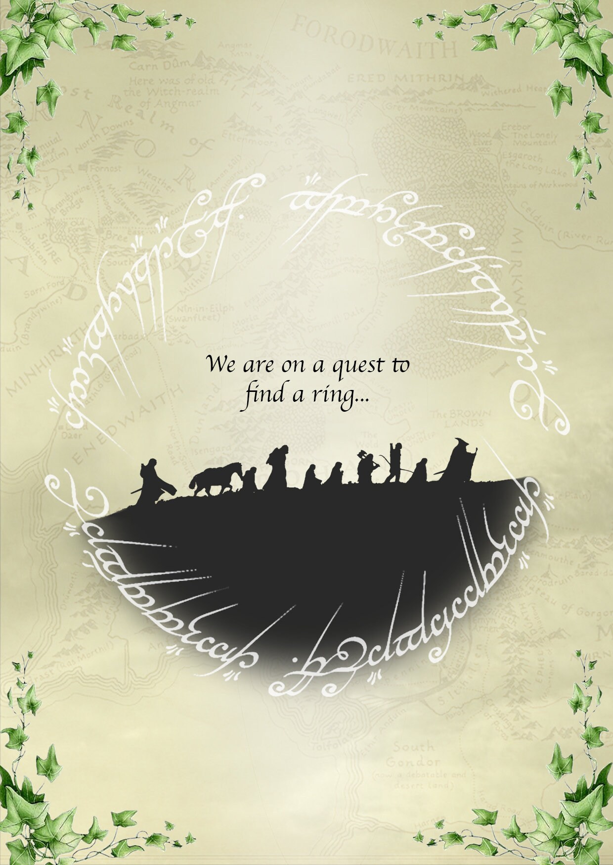 Lord of the Rings Wedding Invitation Template Printable - Etsy