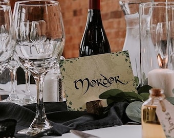 Nombres de mesa de El Señor de los Anillos. Juego de 20. Descarga instantánea.