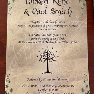 Lord of the rings wedding invitation template printable image 2