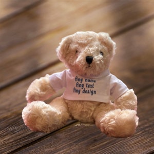 Little Henry 15cm Teddy Bear With Personalised Customisable T-Shirt - Add Any Photo/Design/Text