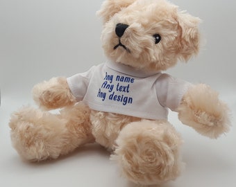 GEORGE Teddy Bear With Personalised Customisable T-Shirt - Add Any Photo/Design/Text