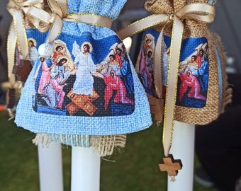 Orthodox Easter Lambades with Anastasi Icon Pouch.