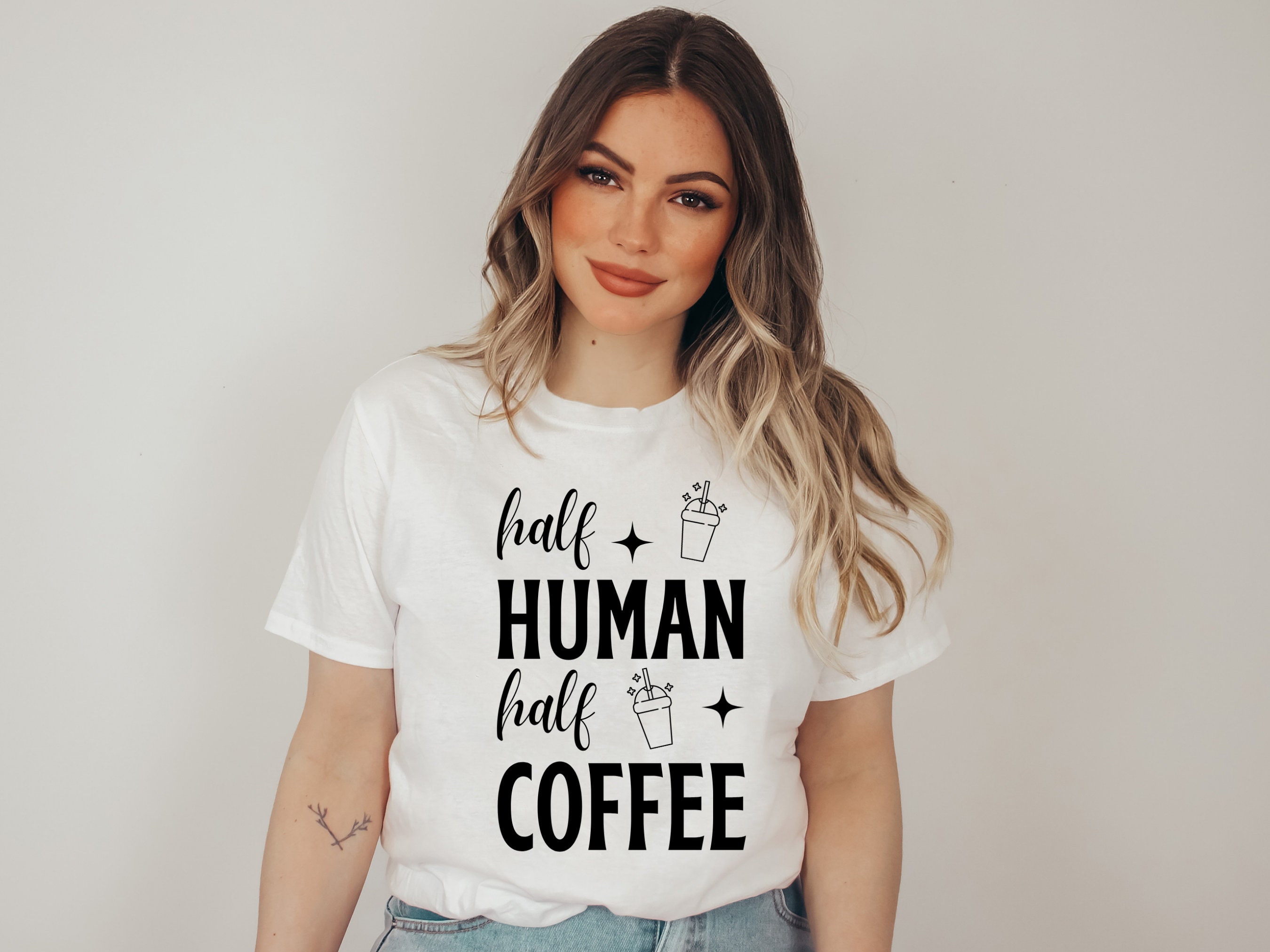 Half Human Half Coffee Svg Coffee Svg Svg Png Bundle Iced Etsy