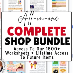 WHOLESHOP Therapy Worksheet Mega Bundle, Psychology Resources, Inner Critic, Boundaries, Trauma, Acceptance Therapy, Safety Plan, Planner
