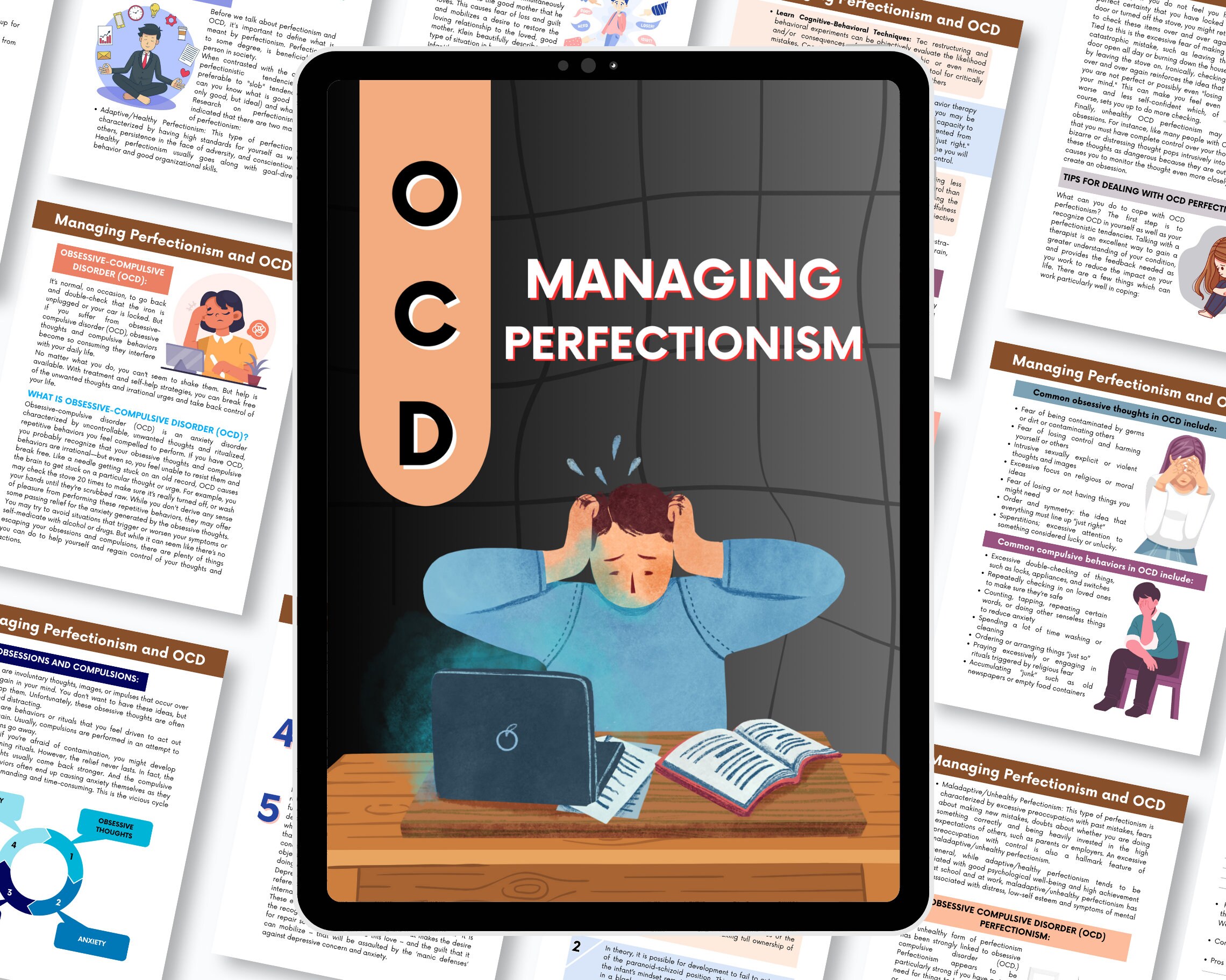 Ultimate OCD Therapy Worksheets Bundle, CBT, Obsessive Compulsive
