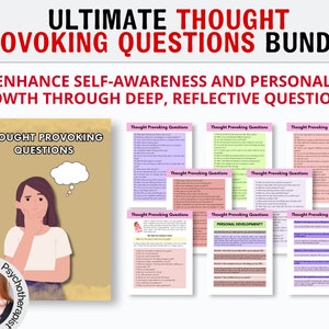 Thought Provoking Questions Set, Therapy Interventions Therapy Cheat Sheet Phrases IFS Therapy ACT Counselor, Therapy Session Phrases