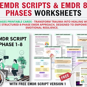 EMDR Scripts & EMDR Worksheets! Strumenti EMDR, Risorse Emdr per le fasi 1 - 8, Guide Emdr, Terapia del trauma, Consulenza, Nota che Emdr