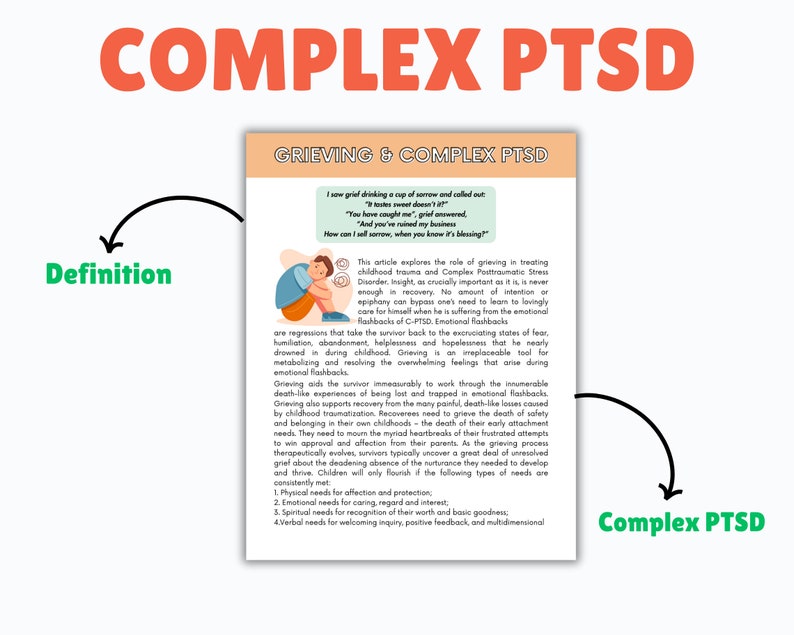Understanding Grieving Complex PTSD Worksheets, PTSD Coping Skills