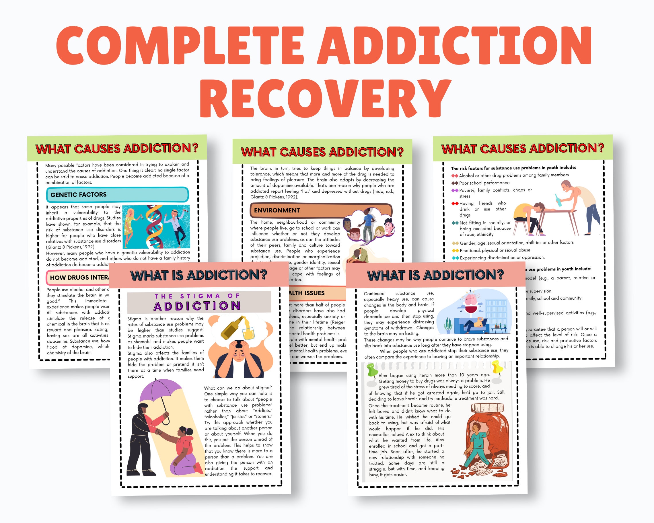 Addiction Recovery Workbook, Addiction Recovery for Adults, Therapy ...