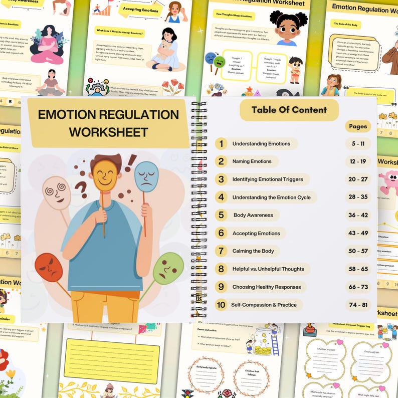 Emotional Regulation Workbook: Emotions worksheets, Emotions Management, 102+ Pages (Digital Download) image 8