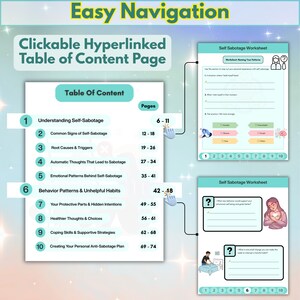 Self Sabotage Worksheets: Therapy Psychoeducation Tools, 95+ Pages, 10+ Topics, Hyperlinked, Coloring Book (PDF) image 7