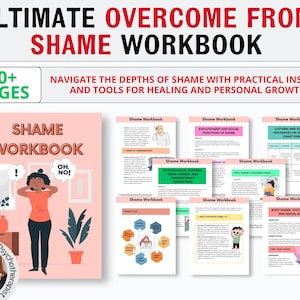 Shame Workbook, Shame Worksheets, Shame Spiral, Guilt Worksheet, Accountability, Therapy Worksheets, CBT, Self Forgiveness, Personal Growth