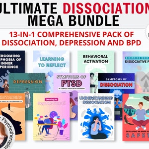 Dissociatiewerkbladen Werkboekbundel Dissociatietherapiedagboek Dissociatie Afdrukbaar Dissociatieve identiteitsstoornis, traumatherapie