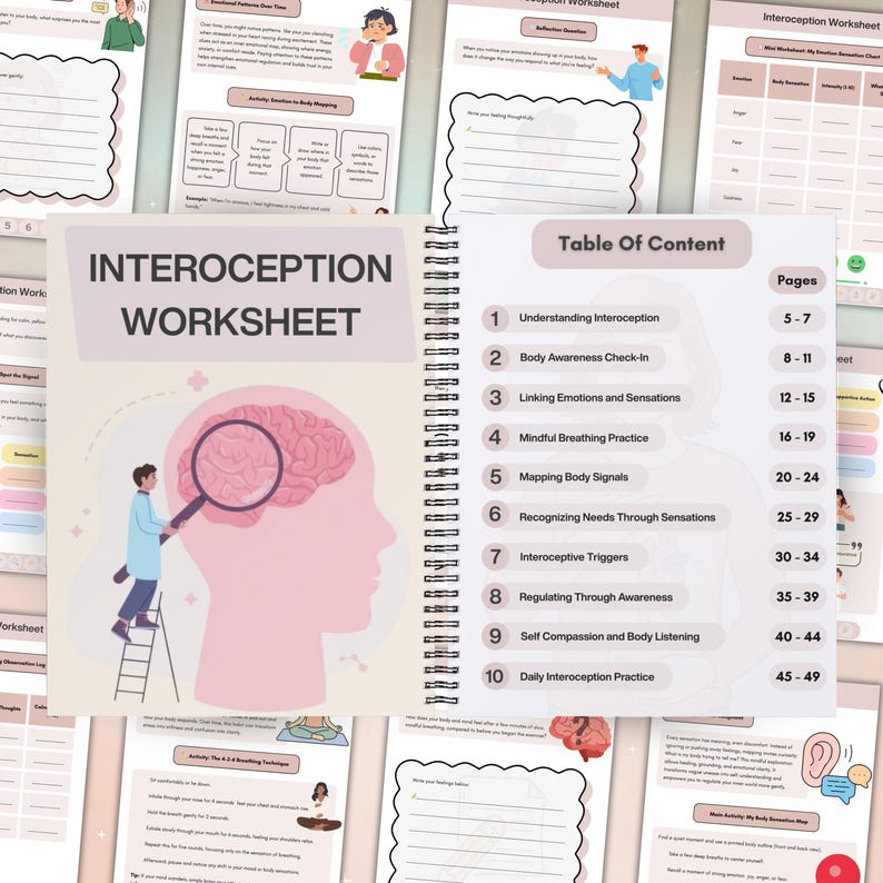 Interoception Worksheets With Quiz, Coloring Books & More, Hyperlinked ...