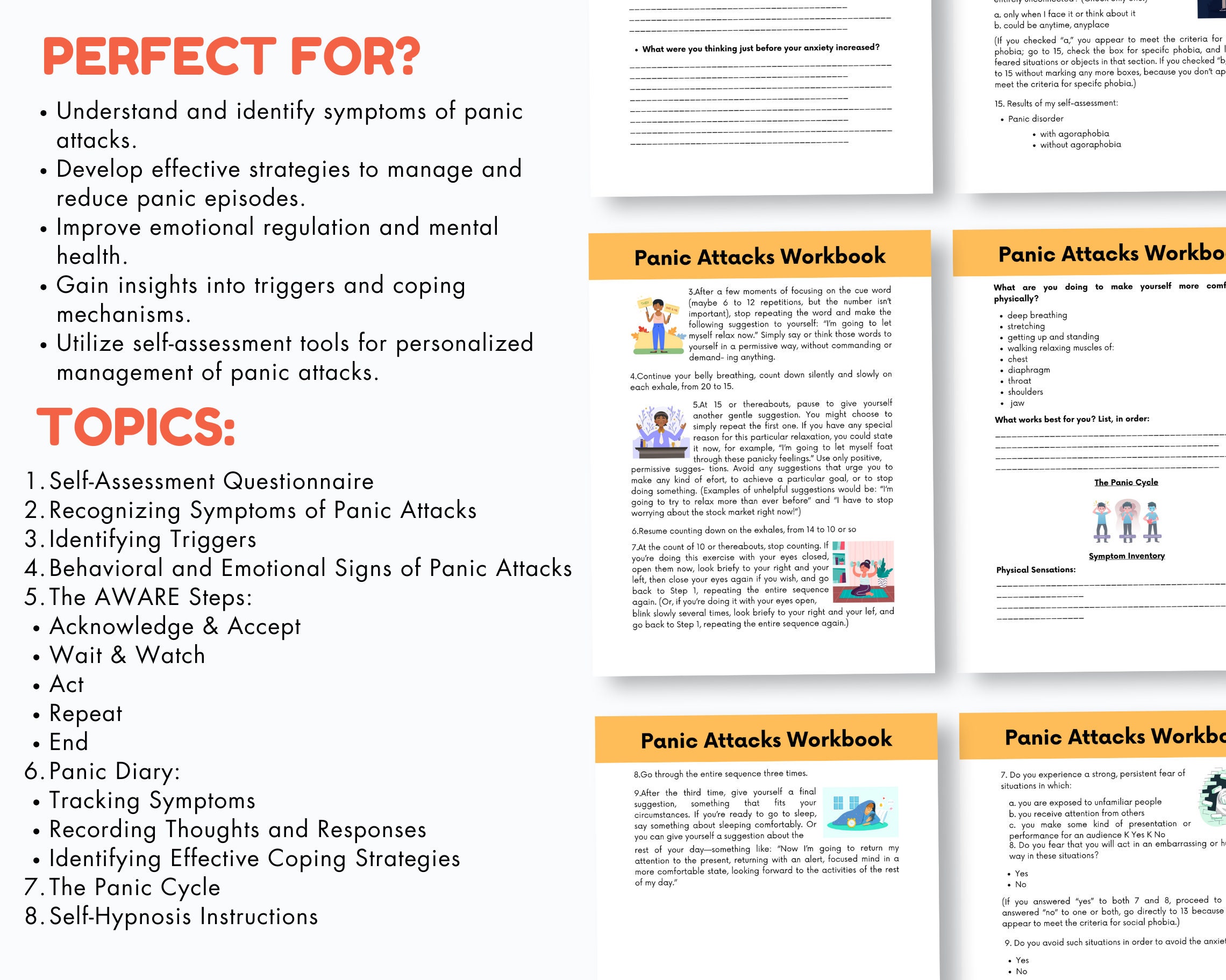 Panic Formulation Worksheets.pdf Panic Disorder Education and Worksheet Bundle Anxiety Trackers ...