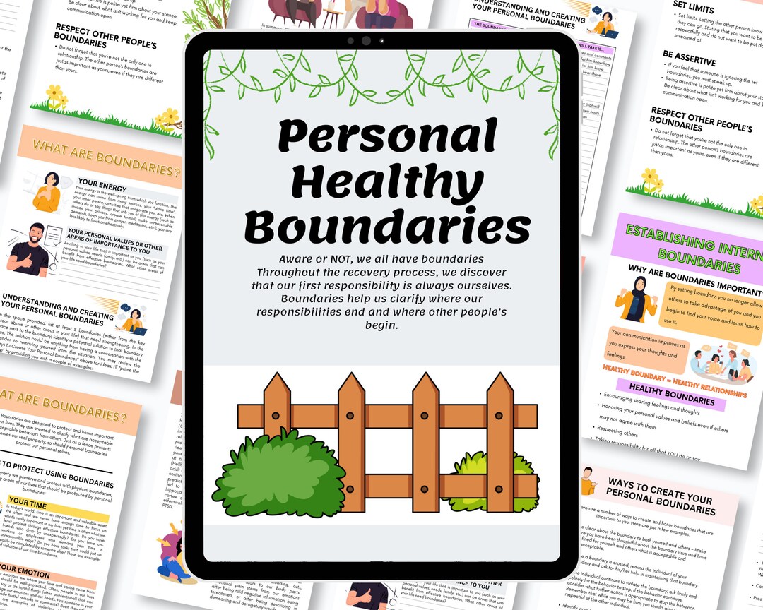 Personal Boundaries Worksheets, Boundaries Workbook, Setting Healthy ...