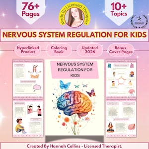 Caderno de Exercícios para Regulação do Sistema Nervoso: Terapia Somática e Exercícios para o Nervo Vago, mais de 76 páginas, mais de 10 tópicos, com hiperlinks, livro de colorir (PDF)