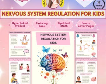Nervous System Regulation Workbook: Somatic Therapy & Vagus Nerve Exercises, 76+ Pages, 10+ Topics, Hyperlinked, Coloring Book (PDF)