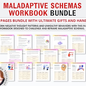 Maladaptive Schemas Workbook & Schema Therapy Worksheets, Maladaptive Patterns, Schema Therapy Modes, Schema Imagery Rescripting Worksheets