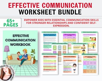 Effective Communication Workbook for Teens and Adults, Communication Workbook, Therapy Worksheets, Counselling Resources, Active listening