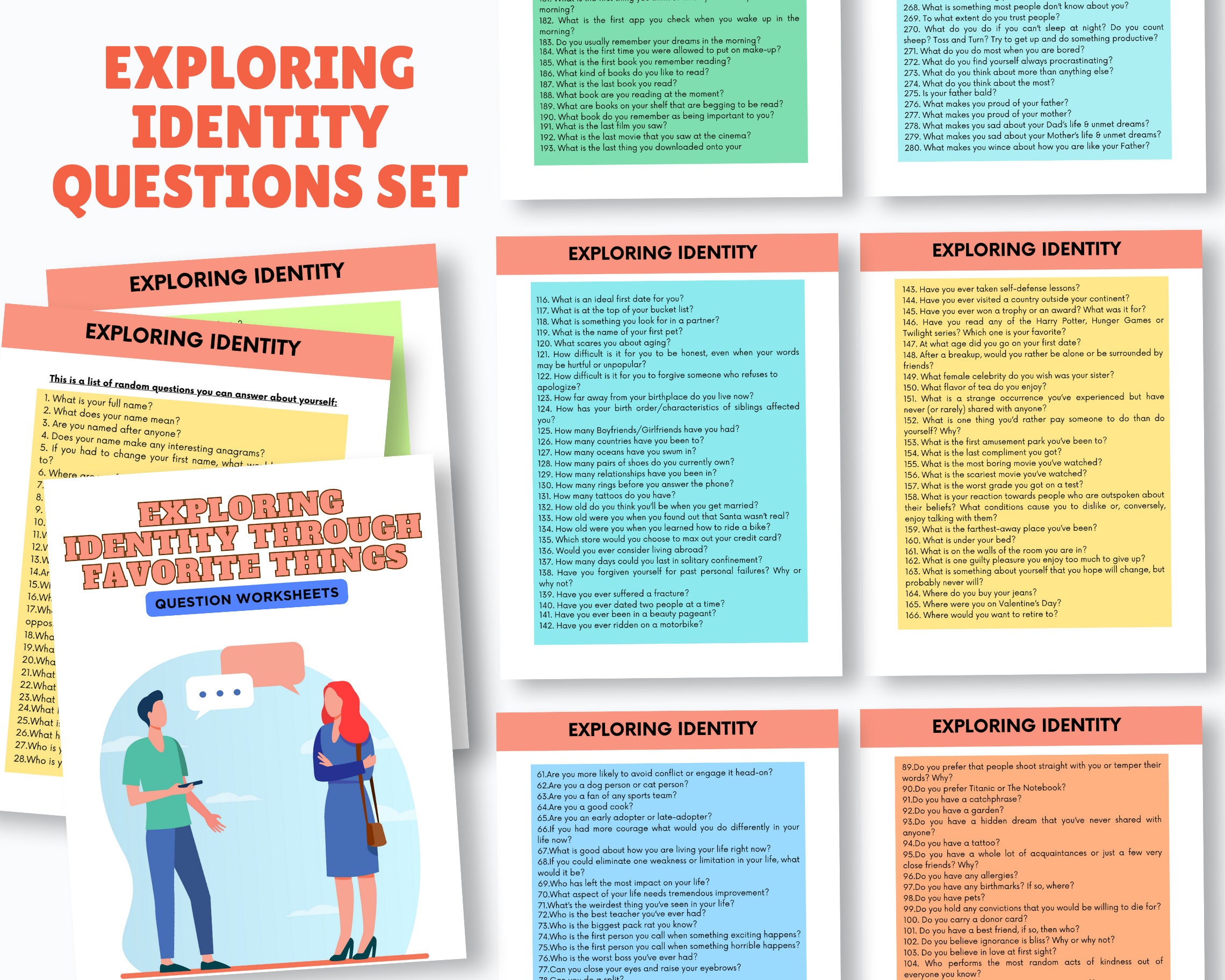 Exploring Identity Through Favorite Things Question Set, Therapy ...