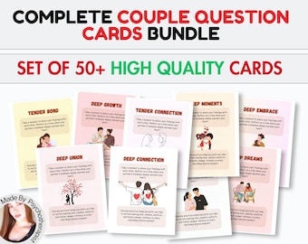Couple Question Cards, Conversation Starters Cards, Date Night Cards, Romantic Anniversary Gift, Icebreaker Games, Relationship Cards Games