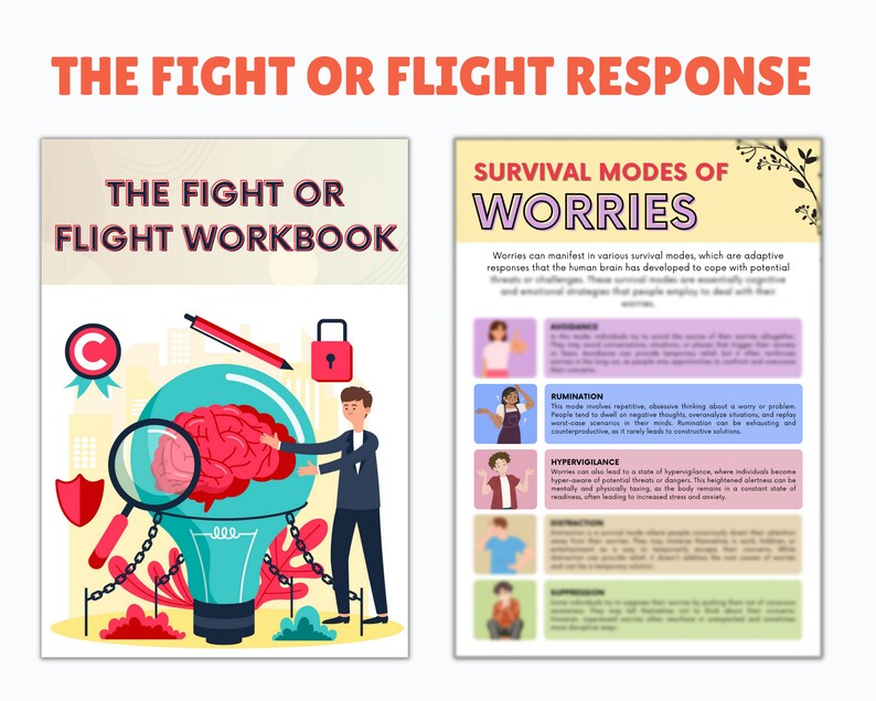 Signs of Fight Flight Freeze and Fawn Response Worksheets for the ...