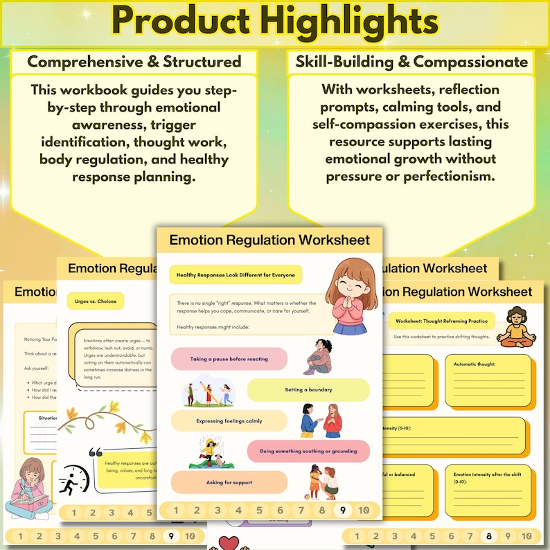 Emotional Regulation Workbook: Emotions worksheets, Emotions Management, 102+ Pages (Digital Download) image 6