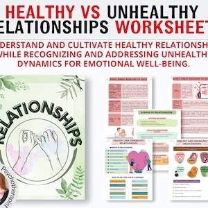 Relaciones saludables y no saludables: libro electrónico, libro de ejercicios, salud de los adolescentes, ansiedad, depresión, rupturas, ciclo de abuso, manipulación, terapia de grupo