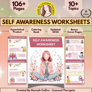 Understanding Self Awareness Workbook: Self Forgiveness Worksheet, Therapy Worksheets (Digital Download)