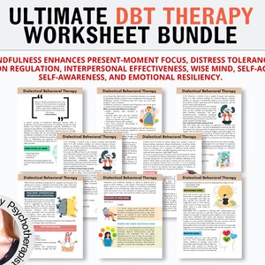 dbt-werkbladen, dbt-vaardigheden, dbt-werkboek, therapiewerkblad, hulpmiddelen voor counseling, therapiehulpmiddelen, afdrukbaar geestelijke gezondheid, dbt-flashkaarten