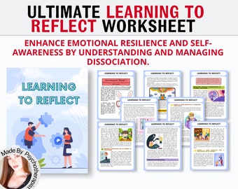Dissoziation Arbeitsblätter, Reflektieren lernen Arbeitsmappe Dissoziation Therapie Journal Dissoziation Printable, Traumatherapie, Therapie Ressourcen