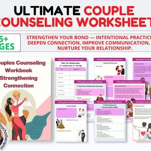Couples Counseling Workbook: Strengthening Connection, Gottman Couples Therapy Workbook for Therapists Couples Worksheets