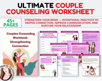 Couples Counseling Workbook: Strengthening Connection, Gottman Couples Therapy Workbook for Therapists Couples Worksheets