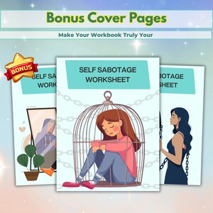 Self Sabotage Worksheets: Therapy Psychoeducation Tools, 95+ Pages, 10+ Topics, Hyperlinked, Coloring Book (PDF) image 2