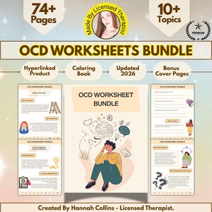 Ultimat OCD-terapiarbetsbladspaket, KBT, arbetsbok för tvångssyndrom, verktyg för ångesthantering, terapeutresurser