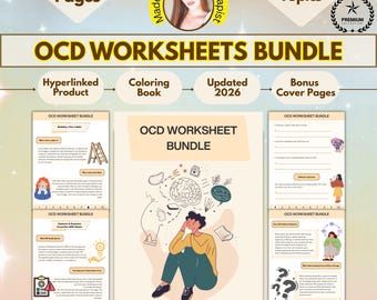 Ultimative OCD Therapie Arbeitsblätter Bündel, CBT, Obsessive Compulsive Disorder Workbook, Angst Bewältigungsfähigkeiten Tool, Therapeut Ressourcen