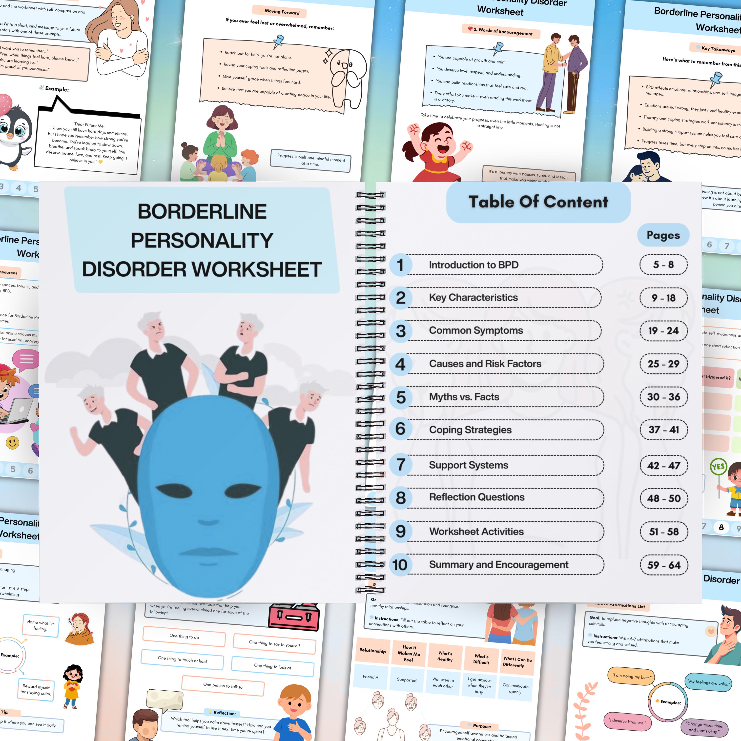 BPD Workbook! Borderline Personality Disorder Worksheets, Journal, BPD ...