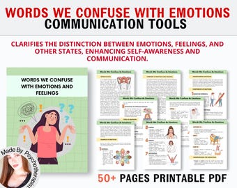 Words we Confuse with Emotions and Feelings | Tool for Non-Violent Communication | Therapist and School Counsellor Psychology Mental Health