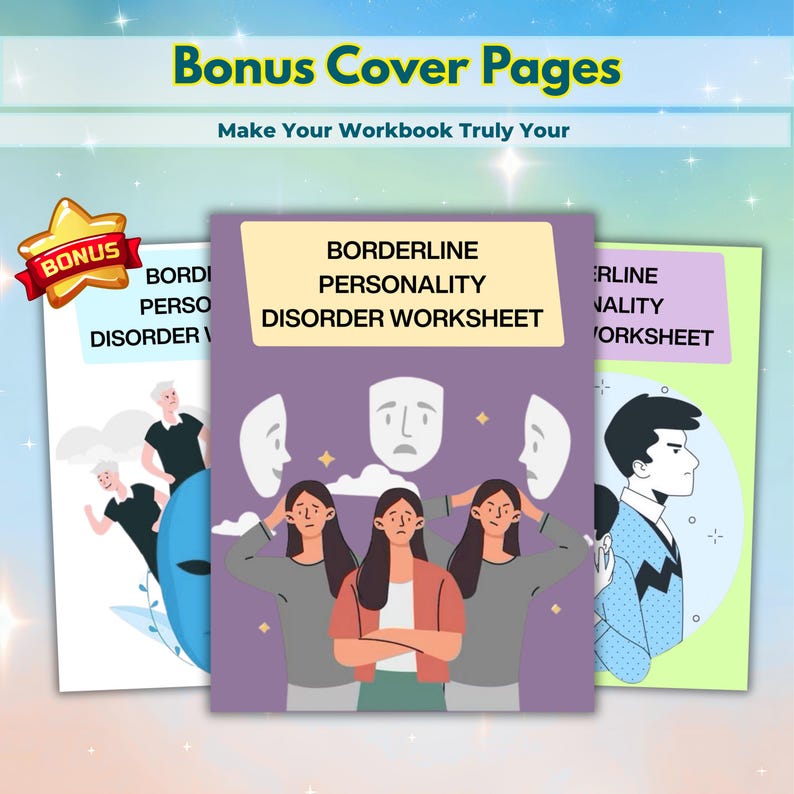 BPD Workbook! Borderline Personality Disorder Worksheets, Journal, BPD ...