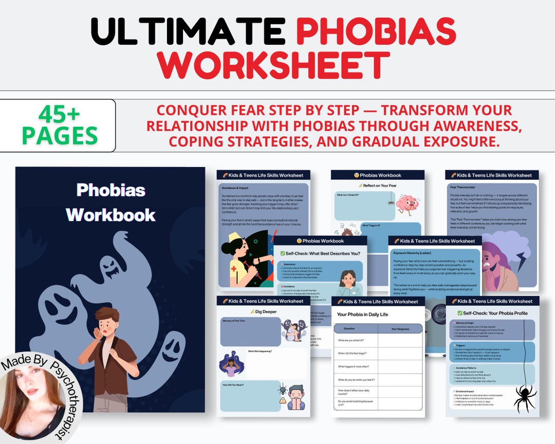 Erp Fear Ruler Phobia Worksheets, Fear Ladder Worksheet, Exposure Therapy, ERP ...